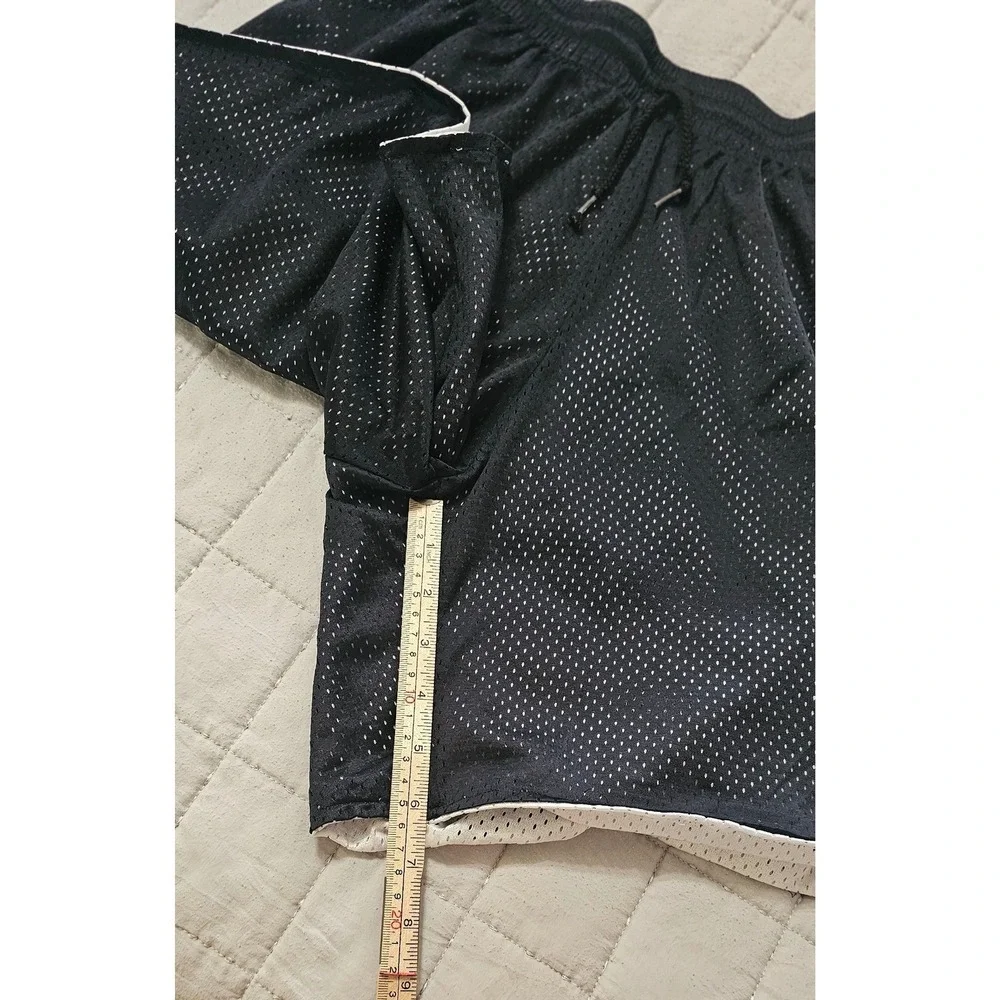 Nike Kids Reversible Mesh Athletic Basketball Shorts Black White Swoosh
